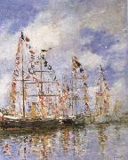 Eugene Boudin Sailing Ships at Deauville oil painting artist